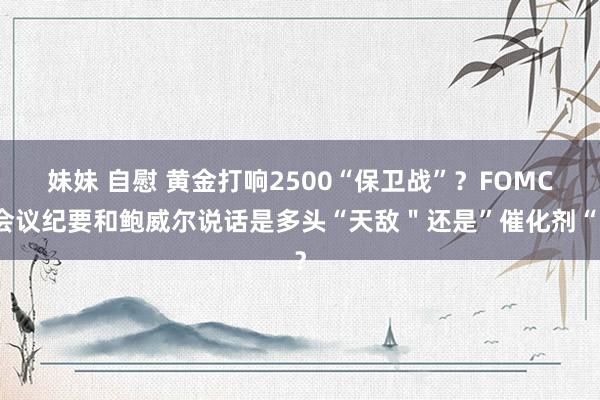 妹妹 自慰 黄金打响2500“保卫战”？FOMC会议纪要和鲍威尔说话是多头“天敌＂还是”催化剂“？